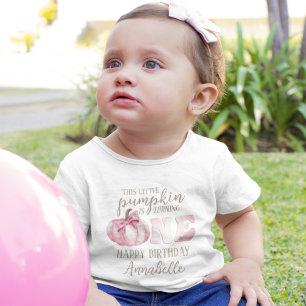 1e verjaardag van deze kleine pompoen kinder shirts
