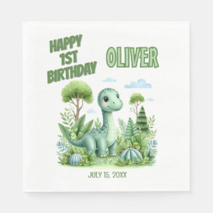 1e verjaardag van Dinosaur Baby Servet