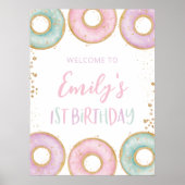 1e verjaardag van Donut Poster van het Welkome Tek (Voorkant)