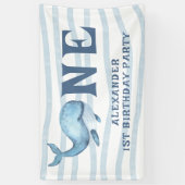 1e verjaardag van een walvis onder het Zee Spandoek (Verticaal)