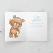 1e verjaardag van Teddy Bear-ballon Kaart (Binnen)