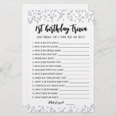 1e verjaardag van Trivia editable game (Voorkant / Achterkant)