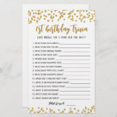 1e verjaardag van Trivia editable game (Voorkant / Achterkant)