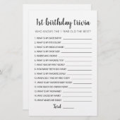 1e verjaardag van Trivia editable game (Voorkant / Achterkant)