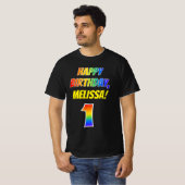 1e verjaardag — Vet, Vun, Regenboog 1, Aangepaste  T-shirt (Voorkant volledig)