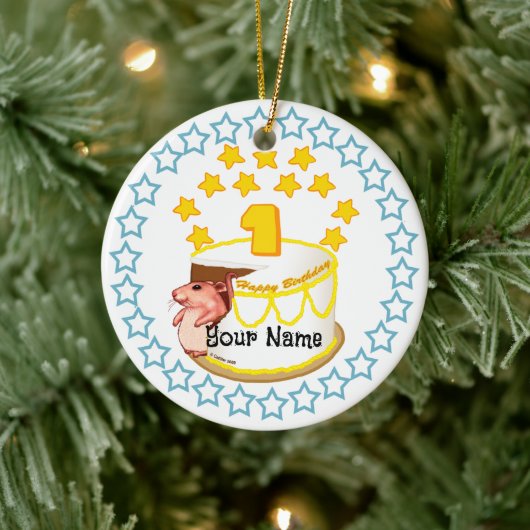 1e Verjaardagsfeest Muis Verjaardag ornamenten (Boom)