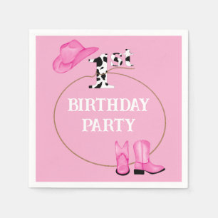 1e verjaardagsfeest of aangepaste tekst servet