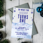 1e Verjaardagsfeest Winter Sneeuw Kerstmis Kaart