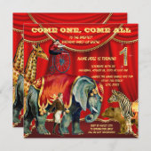 1e verjaardagsfeestje kaart (Voorkant / Achterkant)