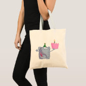 1e verjaardagsfeestje Olifant Canvas tas (Voorkant (product))