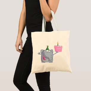 1e verjaardagsfeestje Olifant Canvas tas