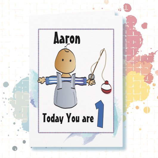 1e verjaardagskaart gepersonaliseerd voor hem kaart