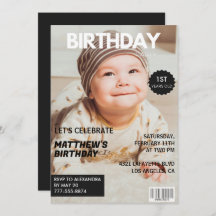 1e verjaardagsuitnodiging voor hem Magazine Hoesje