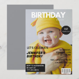 1e verjaardagsuitnodigingen voor hem Magazine Cove Kaart