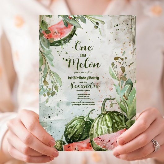 1e Watermeloen Verjaardag Kaart