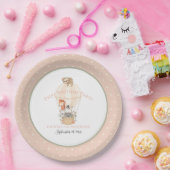 1e Zebra van de ballonvaardige Giraffe Papieren Bordje (Feest)