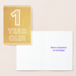 1er Anniversaire - Audacieux "1 AN !" Carte Gold F