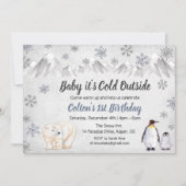 1er anniversaire Baby It's Cold Outside Invitation (Devant)