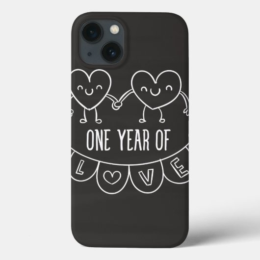 1er anniversaire Cadeau Chalk Coeurs coque ipad (Verso)