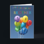 1er Anniversaire Carte ballons colorés Brother<br><div class="desc">Créé à partir d'une photo originale de Studio Porto Sabbia ! Cette carte d'anniversaire de ballons colorés est disponible en tant que carte d'âge spécifique de 1 à 12 ans, dans différentes langues et pour diverses relations spécifiques (familiales). Pour les Invitations d'anniversaire dans le même style, consultez la section Invitation...</div>