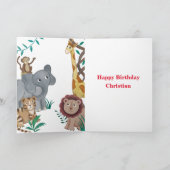 1er Anniversaire Carte Lion et jungle Friends (Intérieur)