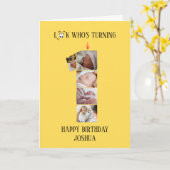 1er anniversaire Carte photo (Fleur jaune)