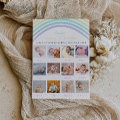 1er anniversaire Carte photo Pastel Rainbow