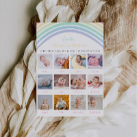 1er anniversaire Carte photo Pastel Rainbow