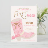 1er Anniversaire Cowgirl Premier Rodéo Invitation (Debout devant)