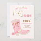 1er Anniversaire Cowgirl Premier Rodéo Invitation (Devant)