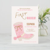 1er Anniversaire Cowgirl Premier Rodéo Invitation (Debout devant)