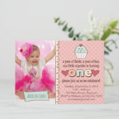 1er anniversaire Cupcakes Invitation (Debout devant)
