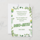 1er anniversaire de bébé dinosaure Dino-Mite Merci (Dos)