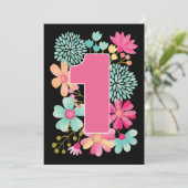 1er anniversaire de bébé Numéro 1 Invitation perso (Debout devant)