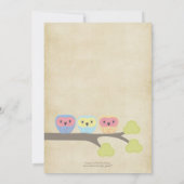 1er anniversaire de la soirée Owls Cute Invitation (Dos)