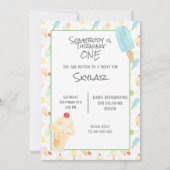 1er anniversaire fêter la crème glacée invitation (Devant)