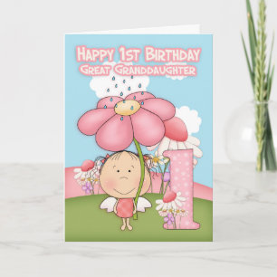 1er Anniversaire - Grande Petite-fille - Carte de