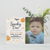1er anniversaire Halloween Invitation avec photo (Debout devant)