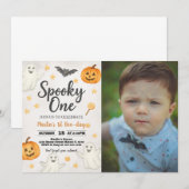 1er anniversaire Halloween Invitation avec photo (Devant / Derrière)