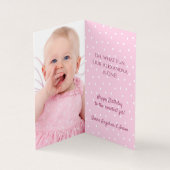 1er Anniversaire Hiver Lapin Rose & Snowflakes Pho (Inside)