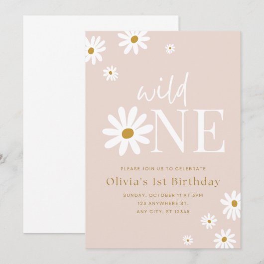 1er anniversaire Invitation (Devant / Derrière)