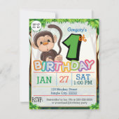 1er anniversaire Invitation au singe (Devant)