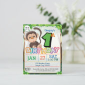 1er anniversaire Invitation au singe (Debout devant)