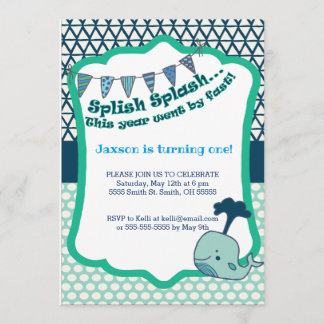 1er anniversaire Invitation baleine