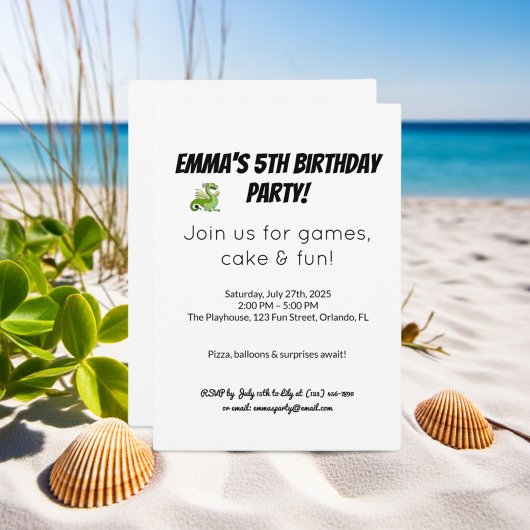 1er anniversaire Invitation | Carte Basse