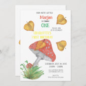 1er anniversaire Invitation "Charming Mushroom" (Devant / Derrière)