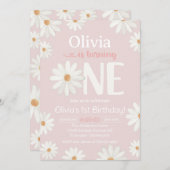 1er anniversaire Invitation, Daisy Invitation (Devant / Derrière)