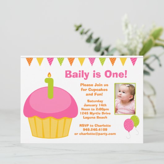 1er anniversaire Invitation de fête (Debout devant)