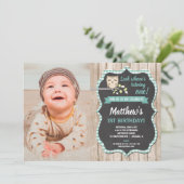 1er anniversaire invitation du garçon, anniversair (Debout devant)