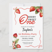 1er anniversaire Invitation fraise (Devant)